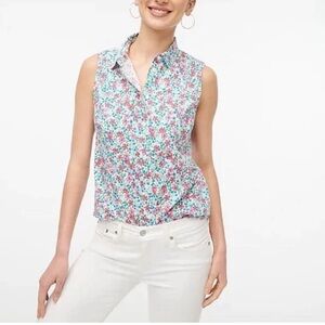 - J. Crew Poplin sleeveless shirt size M